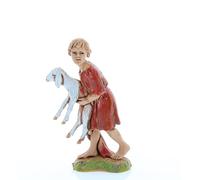Moranduzzo Bimbo con Pecora in Braccio per Presepe da Cm 10 Scala 1:20 - Statuine Presepe Indistruttibili - Stile 700', Pittura Rifinita a Mano, Prodotto Ufficiale, Made in Italy, Scultore M. Landi