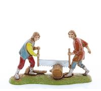 Moranduzzo Boscaioli per Presepe da Cm 6 Scala 1:32 - Statuine Presepe Indistruttibili - Stile 700', Pittura Rifinita a Mano, Prodotto Ufficiale, Made in Italy, Scultore M. Landi