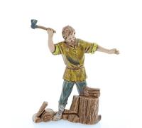 Moranduzzo Boscaiolo per Presepe da Cm 10 Scala 1:20 - Statuine Presepe PVC - Stile 700', Pittura Rifinita a Mano, Prodotto Ufficiale, Made in Italy, Scultore Martino Landi