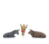 Moranduzzo Bue, Asino e Gloria per Presepe da Cm 3,5 Scala 1:50 - Statuine Presepe Indistruttibili - Stile 700', Pittura Rifinita a Mano, Prodotto Ufficiale, Made in Italy, Scultore M. Landi