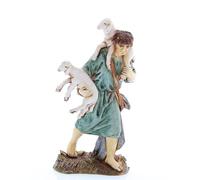 Moranduzzo Buon Pastore per Presepe da Cm 10 Scala 1:20 - Statuine Presepe Indistruttibili - Stile 700', Pittura Rifinita a Mano, Prodotto Ufficiale, Made in Italy, Scultore M. Landi