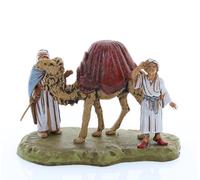 Gruppo per Presepe da Cm 6 Scala 1:32 - Statuine Presepe Indistruttibili - Stile 700', Pittura Rifinita a Mano, Prodotto Ufficiale, Made in Italy, Scultore M. Landi (Cammellieri con Cammello)