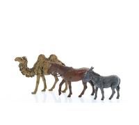 Moranduzzo Cammello, Cavallo e Asino - Adatti a Presepe da 6 cm Scala 1:32 - MINI 6 - Statuine Indistruttibili, Rifinite a Mano, Scultore M. Landi, Made in Italy