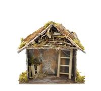 Moranduzzo Capanna Presepe Vuota, 15x10x15 cm, Stile Rustico, per Presepe da 6 cm - Realizzato a mano, Prodotto Ufficiale, Made in Italy
