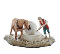Moranduzzo Contadino con Cavallo e Macina per Presepe da Cm 10 Scala 1:20 - Statuine Presepe Indistruttibili - Stile 700', Pittura Rifinita a Mano, Prodotto Ufficiale, Made in Italy, Scultore M. Landi