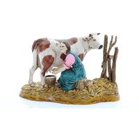 Moranduzzo Donna che Munge per Presepe da Cm 10 Scala 1:20 - Statuine Presepe Indistruttibili - Stile 700', Pittura Rifinita a Mano, Prodotto Ufficiale, Made in Italy, Scultore M. Landi