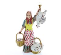 Moranduzzo Donna Che Vende Polli per Presepe da Cm 10 Scala 1:20 - Statuine Presepe Indistruttibili - Stile 700', Pittura Rifinita a Mano, Prodotto Ufficiale, Made in Italy, Scultore M. Landi
