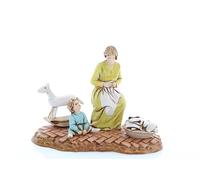 Moranduzzo Donna con Bimbo per Presepe da Cm 10 Scala 1:20 - Statuine Presepe Indistruttibili - Stile 700', Pittura Rifinita a Mano, Prodotto Ufficiale, Made in Italy, Scultore M. Landi