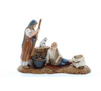 Moranduzzo Donna Con Bimbo su Tappeto per Presepe da Cm 10 Scala 1:20 - Statuine Presepe Indistruttibili - Stile 700', Pittura Rifinita a Mano, Prodotto Ufficiale, Made in Italy, Scultore M. Landi