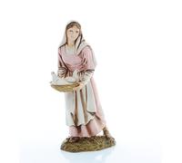 Moranduzzo Donna con Colombe per Presepe da Cm 12 Scala 1:15 -Statuine Presepe Indistruttibili - Stile 700', Pittura Rifinita a Mano, Prodotto Ufficiale, Made in Italy, Scultore M. Landi