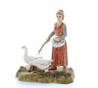 Moranduzzo Donna con Oca per Presepe da Cm 10 Scala 1:20 - Statuine Presepe Indistruttibili - Stile 700', Pittura Rifinita a Mano, Prodotto Ufficiale, Made in Italy, Scultore M. Landi