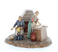 Moranduzzo Donna in Cucina per Presepe da Cm 10 Scala 1:20 - Statuine Presepe Indistruttibili - Stile 700', Pittura Rifinita a Mano, Prodotto Ufficiale, Made in Italy, Scultore M. Landi