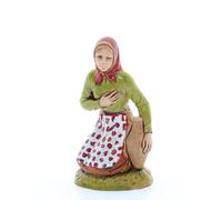 Moranduzzo Donna Inginocchiata con Anfora per Presepe da Cm 10 Scala 1:20 - Statuine Presepe Indistruttibili - Stile 700', Pittura Rifinita a Mano, Prodotto Ufficiale, Made in Italy, Scultore M. Landi