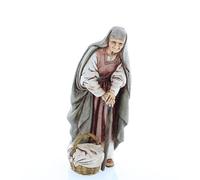 Moranduzzo Donna Vecchia con Bastone per Presepe da Cm 13 Scala 1:15 - Statuine Presepe Indistruttibili - Stile 700', Pittura Rifinita a Mano, Prodotto Ufficiale, Made in Italy, Scultore M. Landi