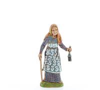 Moranduzzo Donna Vecchia con Lanterna per Presepe da Cm 10 Scala 1:20 - Statuine Presepe Indistruttibili - Stile 700', Pittura Rifinita a Mano, Prodotto Ufficiale, Made in Italy, Scultore M. Landi