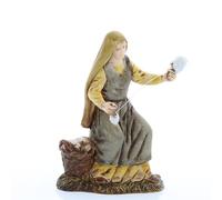 Moranduzzo Filatrice per Presepe da Cm 10 Scala 1:20 - Statuine Presepe Indistruttibili - Stile 700', Pittura Rifinita a Mano, Prodotto Ufficiale, Made in Italy, Scultore M. Landi