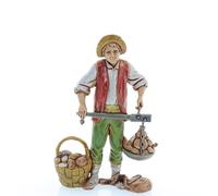 Moranduzzo Fruttivendolo con Bilancia per Presepe da Cm 10 Scala 1:20 - Statuine Presepe Indistruttibili - Stile 700', Pittura Rifinita a Mano, Prodotto Ufficiale, Made in Italy, Scultore M. Landi