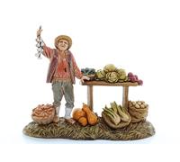 Moranduzzo Fruttivendolo per Presepe da Cm 10 Scala 1:20 - Statuine Presepe Indistruttibili - Stile 700', Pittura Rifinita a Mano, Prodotto Ufficiale, Made in Italy, Scultore M. Landi