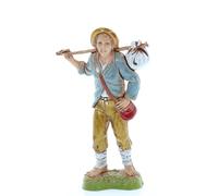 Moranduzzo Giovane con Fagotto per Presepe da Cm 10 Scala 1:20 - Statuine Presepe Indistruttibili - Stile 700', Pittura Rifinita a Mano, Prodotto Ufficiale, Made in Italy, Scultore M. Landi