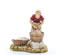 Moranduzzo Lavandaia per Presepe da Cm 10 Scala 1:20 - Statuine Presepe Indistruttibili - Stile 700', Pittura Rifinita a Mano, Prodotto Ufficiale, Made in Italy, Scultore M. Landi