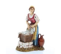 Moranduzzo Lavandaia per Presepe da Cm 12 Scala 1:15 -Statuine Presepe Indistruttibili - Stile 700', Pittura Rifinita a Mano, Prodotto Ufficiale, Made in Italy, Scultore M. Landi