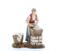 Moranduzzo Lavandaia per Presepe da Cm 8 Scala 1:22 - Statuine Presepe Indistruttibili - Stile 700', Pittura Rifinita a Mano, Prodotto Ufficiale, Made in Italy, Scultore M. Landi