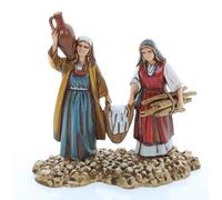 Moranduzzo Lavandaie in Cammino per Presepe da 10 cm - STANDARD 10 - Scala 1:20 - Statuine Indistruttibili, Rifinite a Mano, Scultore M. Landi, Made in Italy