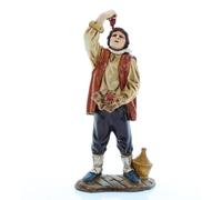 Moranduzzo Mangiatore di Spaghetti per Presepe da Cm 12 Scala 1:15 -Statuine Presepe Indistruttibili - Stile 700', Pittura Rifinita a Mano, Prodotto Ufficiale, Made in Italy, Scultore M. Landi