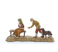 Moranduzzo Mendicante per Presepe da Cm 10 Scala 1:20 - Statuine Presepe Indistruttibili - Stile 700', Pittura Rifinita a Mano, Prodotto Ufficiale, Made in Italy, Scultore M. Landi