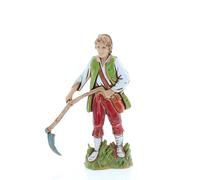 Moranduzzo Mietitore Cm 10, Altezza 9,1 cm - STANDARD 10 - Scala 1:20 - Statuina Indistruttibile, Stile ‘700, Rifinita a Mano, Prodotto Ufficiale, Made in Italy, Scultore M. Landi