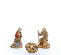Moranduzzo Natività 3 Soggetti Adatto a Presepe da 3,5 cm Scala 1:50 - MICRO 3,5 - Statuina Indistruttibile, Stile '700, Rifinita a Mano, Scultore M. Landi, Made in Italy