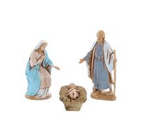 Moranduzzo Natività 3 Soggetti per Presepe da 6,5 cm - MINI 6,5 - Scala 1:30 - Statuine Indistruttibili Rifinite a Mano, Scultore M. Landi, Made in Italy