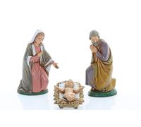 Moranduzzo Natività 3 Soggetti per Presepe da Cm 10 Scala 1:20 - Statuine Presepe Indistruttibili - Stile 700', Pittura Rifinita a Mano, Prodotto Ufficiale, Made in Italy, Scultore M. Landi