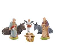 Moranduzzo Natività 6 Pastori per Presepe da Cm 6 Scala 1:32 - Statuine Presepe Indistruttibili - Stile 700', Pittura Rifinita a Mano, Prodotto Ufficiale, Made in Italy, Scultore M. Landi