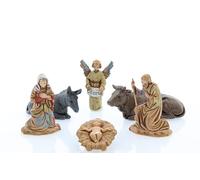 Moranduzzo Natività 6 Soggetti Adatto a Presepe da 3,5 cm Scala 1:50 - MICRO 3,5 - Statuina Indistruttibile, Stile '700, Rifinita a Mano, Scultore M. Landi, Made in Italy