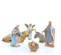 Moranduzzo Natività 6 Soggetti per Presepe da Cm 6,5 Scala 1:30 - Statuine Presepe Indistruttibili - Pittura Rifinita a Mano, Prodotto Ufficiale, Made in Italy, Scultore M. Landi