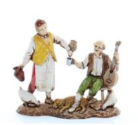 Moranduzzo Oste e Cantastorie per Presepe da Cm 8 Scala 1:22 - Statuine Presepe Indistruttibili - Stile 700', Pittura Rifinita a Mano, Prodotto Ufficiale, Made in Italy, Scultore M. Landi