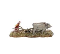 Moranduzzo Pastore con Aratro per Presepe da Cm 6 Scala 1:32 - Statuine Presepe Indistruttibili - Stile 700', Pittura Rifinita a Mano, Prodotto Ufficiale, Made in Italy, Scultore M. Landi