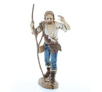 Moranduzzo Pastore con Bastone per Presepe da Cm 12 Scala 1:15 -Statuine Presepe Indistruttibili - Stile 700', Pittura Rifinita a Mano, Prodotto Ufficiale, Made in Italy, Scultore M. Landi