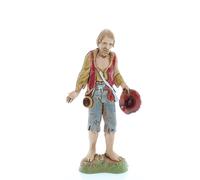 Moranduzzo Pastore con Cappello in Mano Destra per Presepe da Cm 10 Scala 1:20 - Altezza 8,7 cm - Statuina in Resina PVC, Indistruttibile, Stile ‘700, Rifinita a Mano, Scultore M. Landi