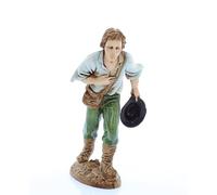 Moranduzzo Pastore con Cappello in Mano per Presepe da Cm 12 Scala 1:15 -Statuine Presepe Indistruttibili - Stile 700', Pittura Rifinita a Mano, Prodotto Ufficiale, Made in Italy, Scultore M. Landi