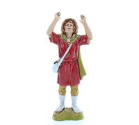 Moranduzzo Pastore Meravigliato H 9,1 cm per Presepe da 10 cm - Scala 1:20 - STANDARD 10 - Statuina Indistruttibile, Stile '700, Rifinita a Mano, Scultore M. Landi