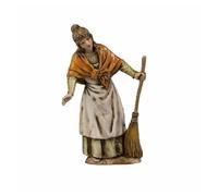 Moranduzzo Pastore statuina Donna con scopa 10 cm stile 700 di plastica