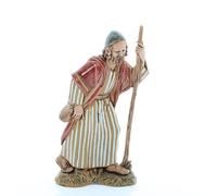 Moranduzzo Pastore Vecchio con Bastone per Presepe da Cm 10 Scala 1:20 - Statuine Presepe Indistruttibili - Stile Arabo, Pittura Rifinita a Mano, Prodotto Ufficiale, Made in Italy, Scultore M. Landi