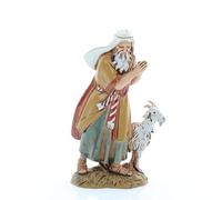 Moranduzzo Pastore Vecchio con Capra per Presepe da Cm 10 Scala 1:20 - Statuine Presepe Indistruttibili - Stile Arabo, Pittura Rifinita a Mano, Prodotto Ufficiale, Made in Italy, Scultore M. Landi