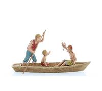 Moranduzzo Pastori in Barca per Presepe da Cm 10 Scala 1:20 - Statuine Presepe Indistruttibili - Stile 700', Pittura Rifinita a Mano, Prodotto Ufficiale, Made in Italy, Scultore M. Landi