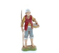 Moranduzzo Pescatore per Presepe da Cm 10 Scala 1:20 - Statuine Presepe Indistruttibili - Stile 700', Pittura Rifinita a Mano, Prodotto Ufficiale, Made in Italy, Scultore M. Landi