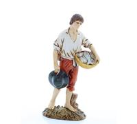 Moranduzzo Pescatore per Presepe da Cm 12 Scala 1:15 -Statuine Presepe Indistruttibili - Stile 700', Pittura Rifinita a Mano, Prodotto Ufficiale, Made in Italy, Scultore M. Landi