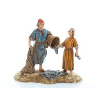 Moranduzzo Pescatori per Presepe da Cm 10 Scala 1:20 - Statuine Presepe Indistruttibili - Stile Arabo, Pittura Rifinita a Mano, Prodotto Ufficiale, Made in Italy, Scultore M. Landi