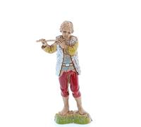 Moranduzzo Pifferaio per Presepe da Cm 10 Scala 1:20 - Statuine Presepe Indistruttibili - Stile 700', Pittura Rifinita a Mano, Prodotto Ufficiale, Made in Italy, Scultore M. Landi